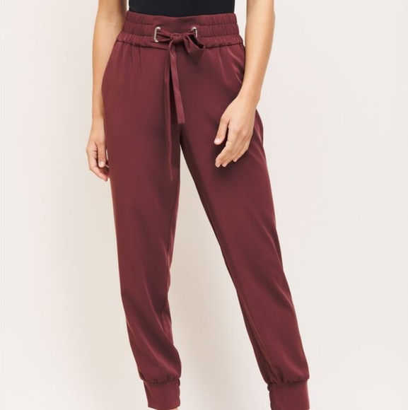 Dynamite Sacha Belted Jogger Pants - Pink Mauve XS - Picture 5 of 7